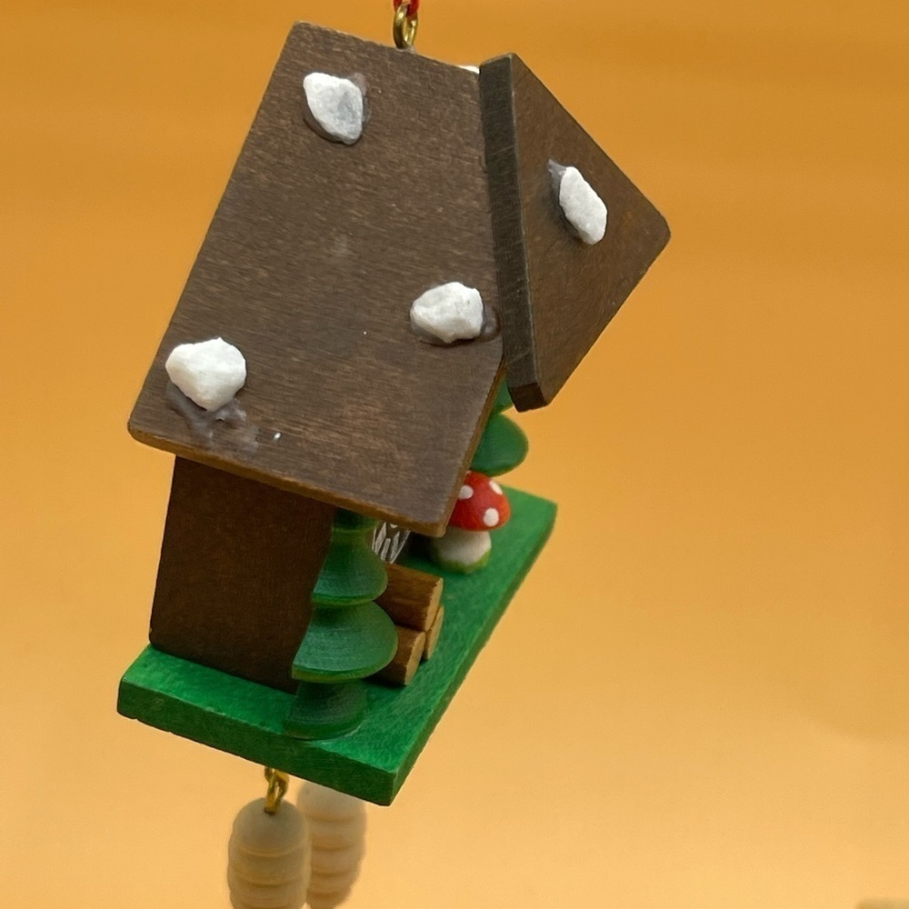 Vintage Christmas Cuckoo Clock Mushroom Ornament - Picture 5 of 12